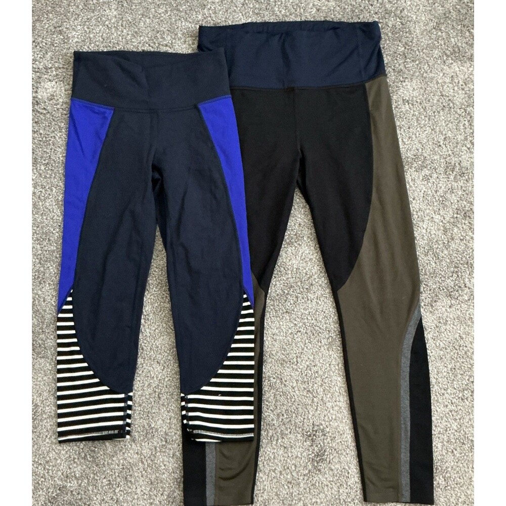 Lot 2 Athleta Leggings Women’s Size Medium Black Olive Green Black
